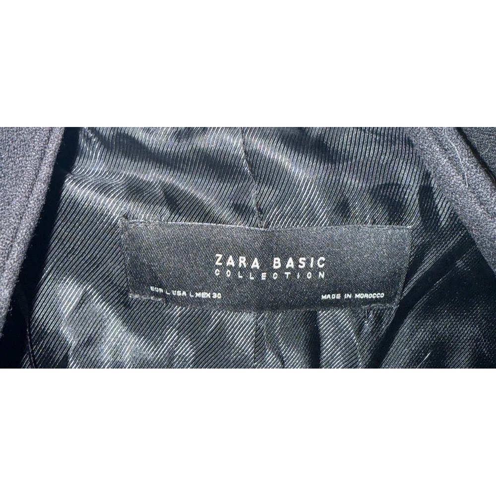 ZARA BASIC COLLECTION Black Collarless Open Front… - image 4